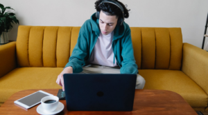 man with laptop